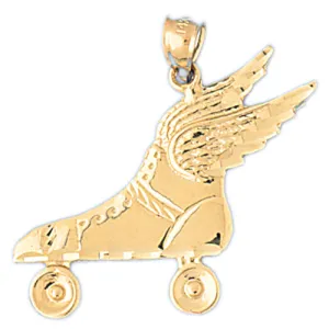 14k Yellow Gold Roller Skates Charm