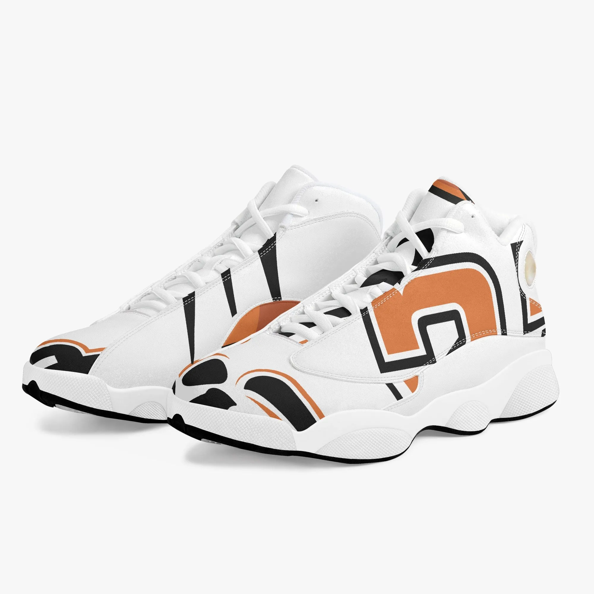 243. High-Top Leather Basketball Sneakers - White