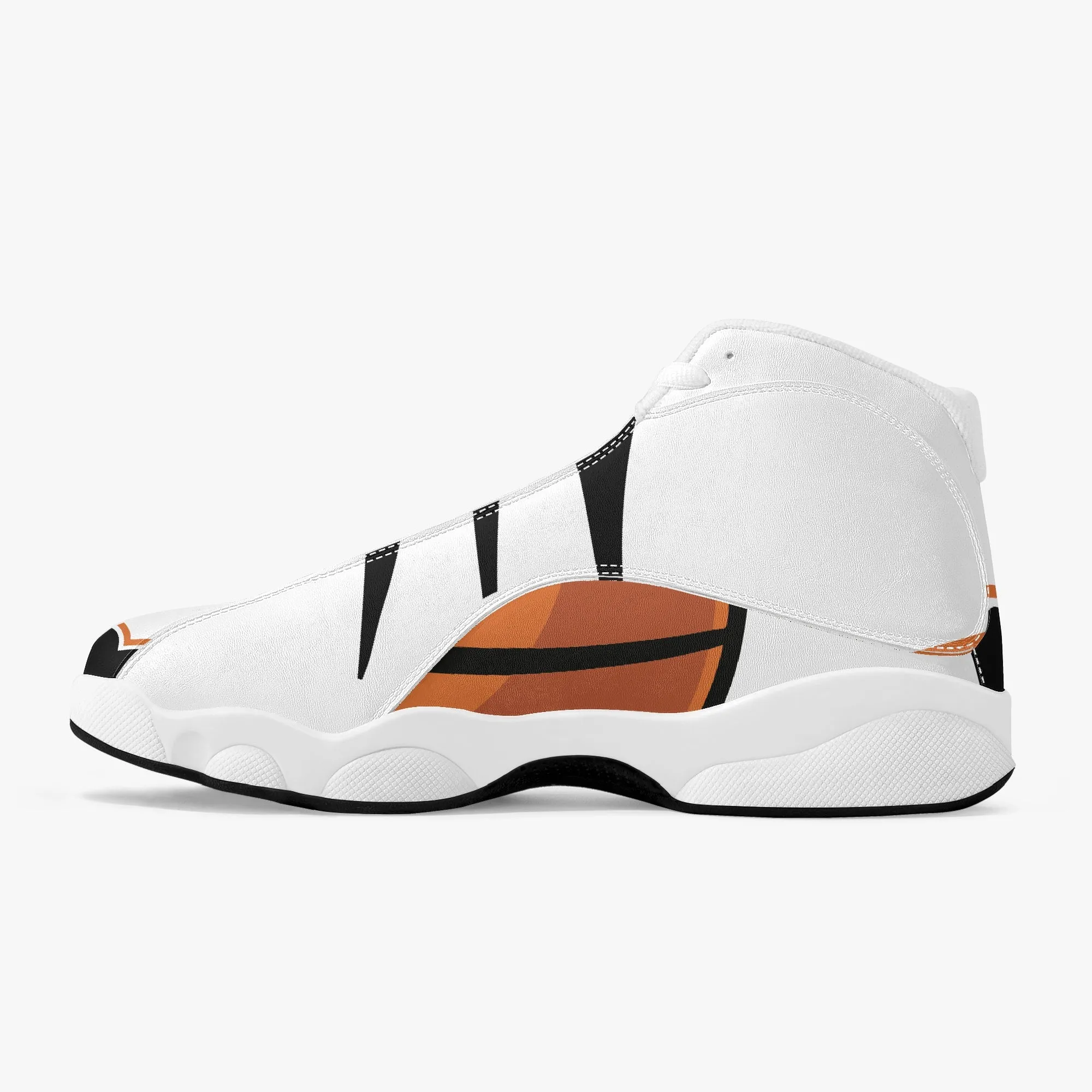 243. High-Top Leather Basketball Sneakers - White