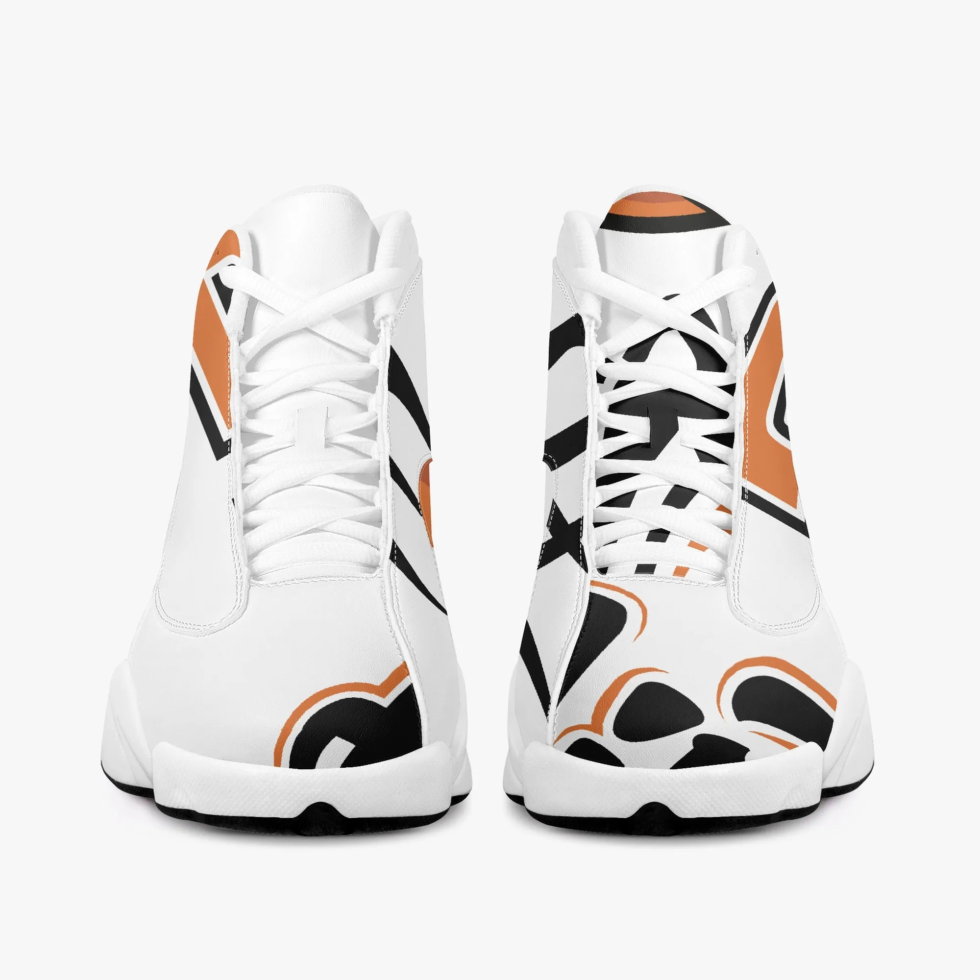 243. High-Top Leather Basketball Sneakers - White