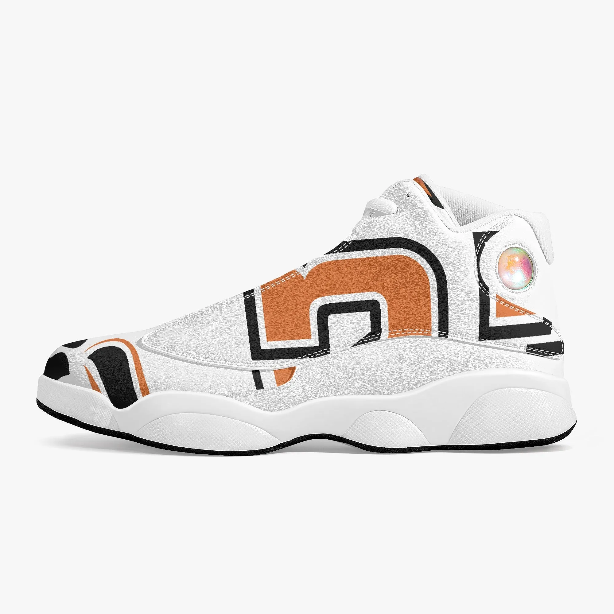 243. High-Top Leather Basketball Sneakers - White