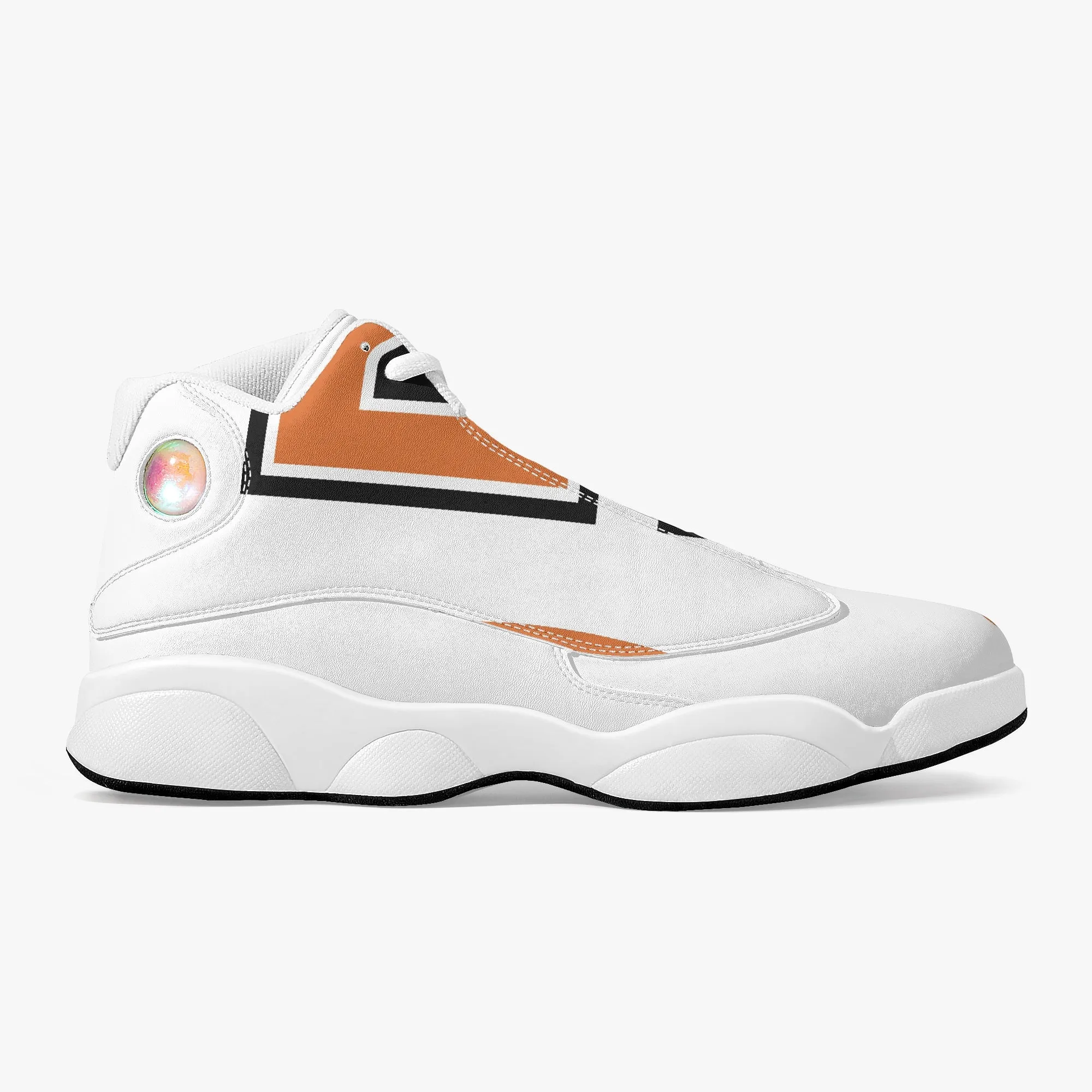 243. High-Top Leather Basketball Sneakers - White