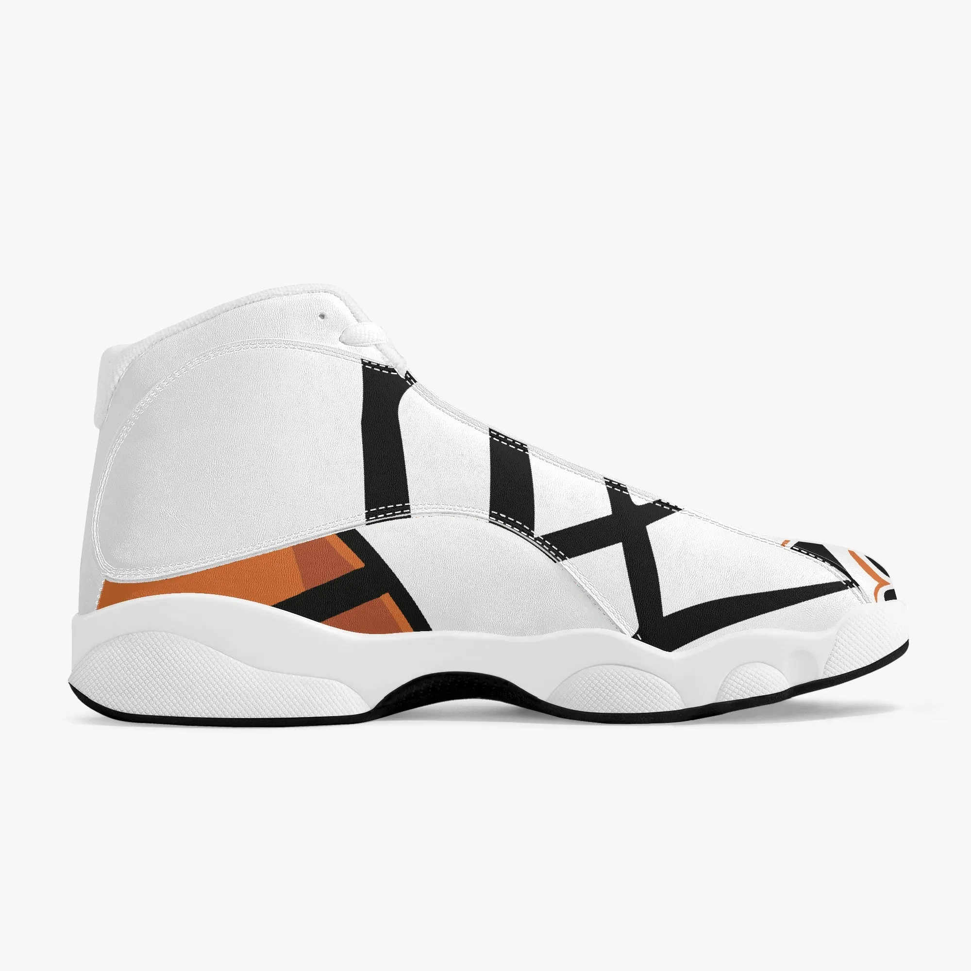 243. High-Top Leather Basketball Sneakers - White