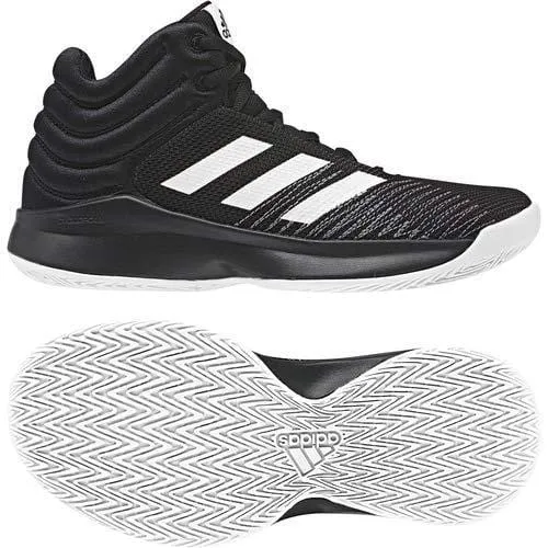 adidas Unisex Pro Spark 2018 Basketball Shoe, Black/White/Grey, 4 M US Big Kid