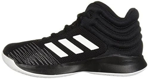 adidas Unisex Pro Spark 2018 Basketball Shoe, Black/White/Grey, 4 M US Big Kid