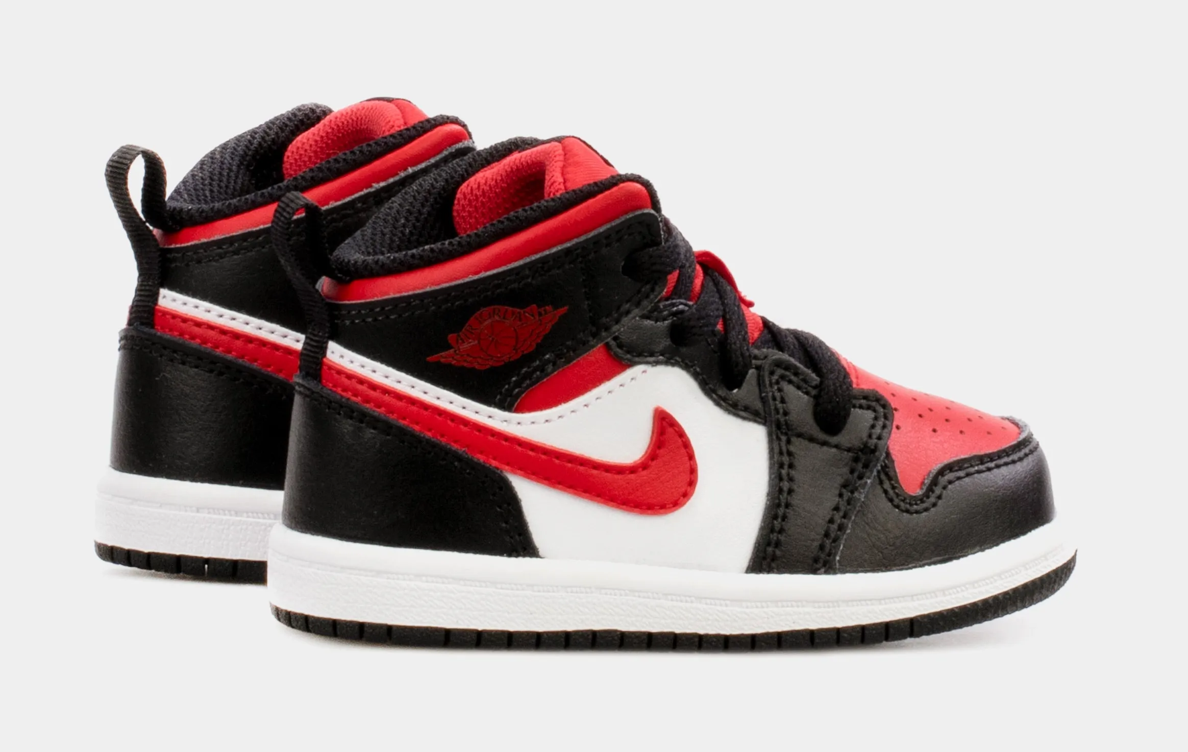 Air Jordan 1 Retro Mid Infant Toddler Lifestyle Shoes (Black/Red)