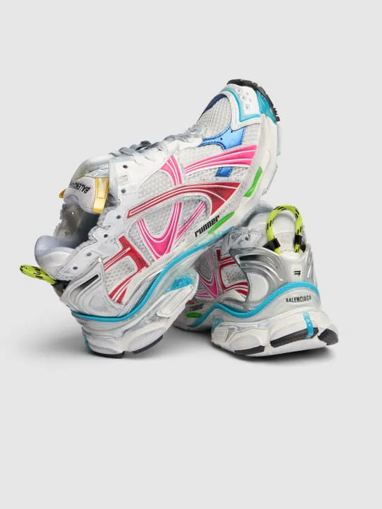 Balenciaga   60mm Runner rubber &amp; mesh sneakers 