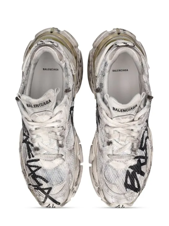 Balenciaga   Runner mesh and nylon graffiti sneakers 
