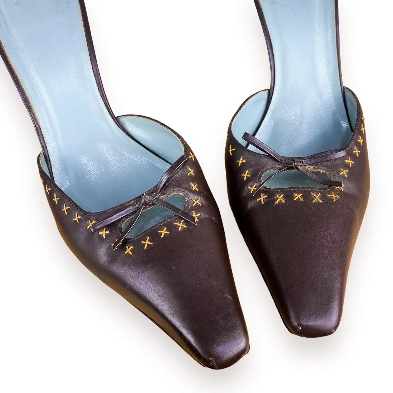 BCBG Vintage Leather Bow Pumps (9)