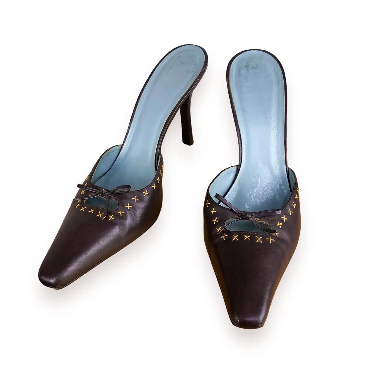 BCBG Vintage Leather Bow Pumps (9)