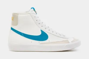 Blazer Mid '77 Grade School Lifestyle Shoes (White/Blue)