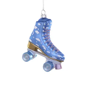 Blue Clouds Roller Skate Ornament 3.75"