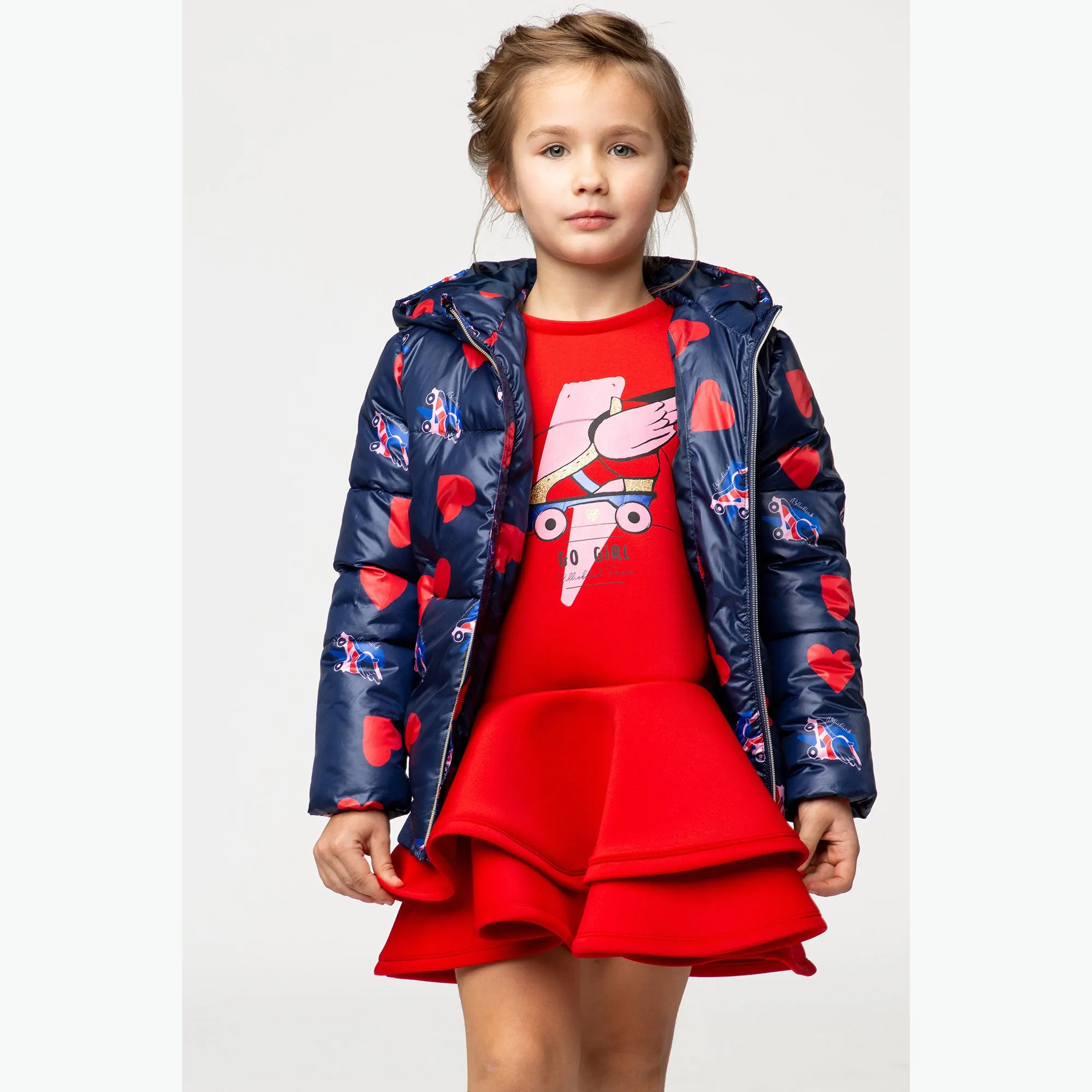 Blue Hooded Puff Jacket