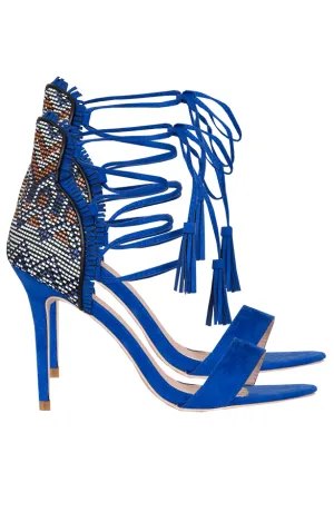 Boho Aztec Heels Kobalt