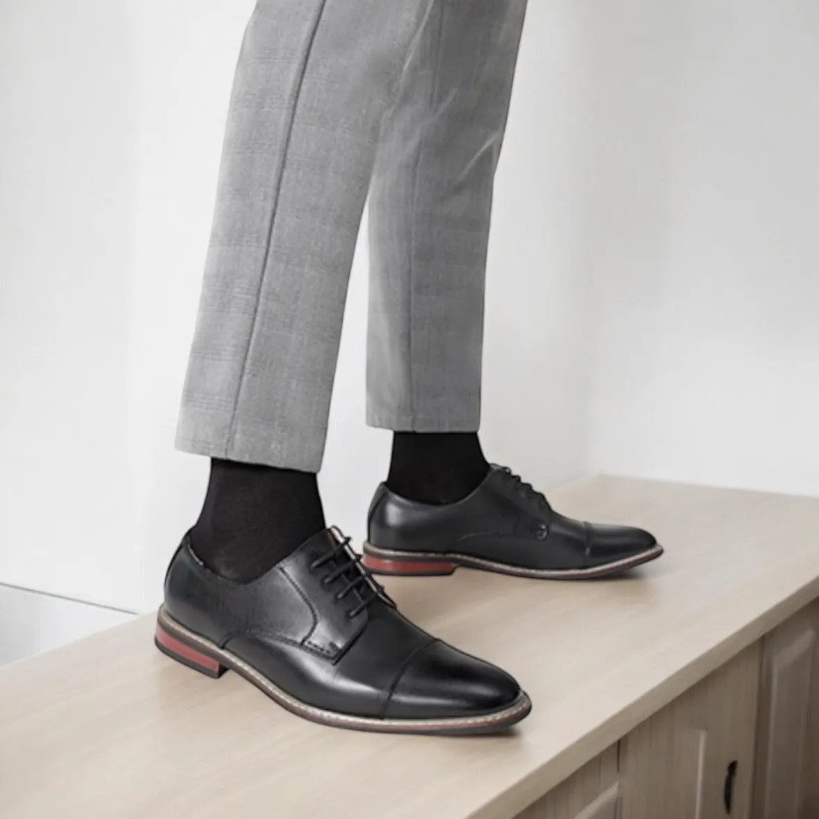Bruno Marc Men's Classic Cap-Toe Formal Oxford Shoes 10 Black