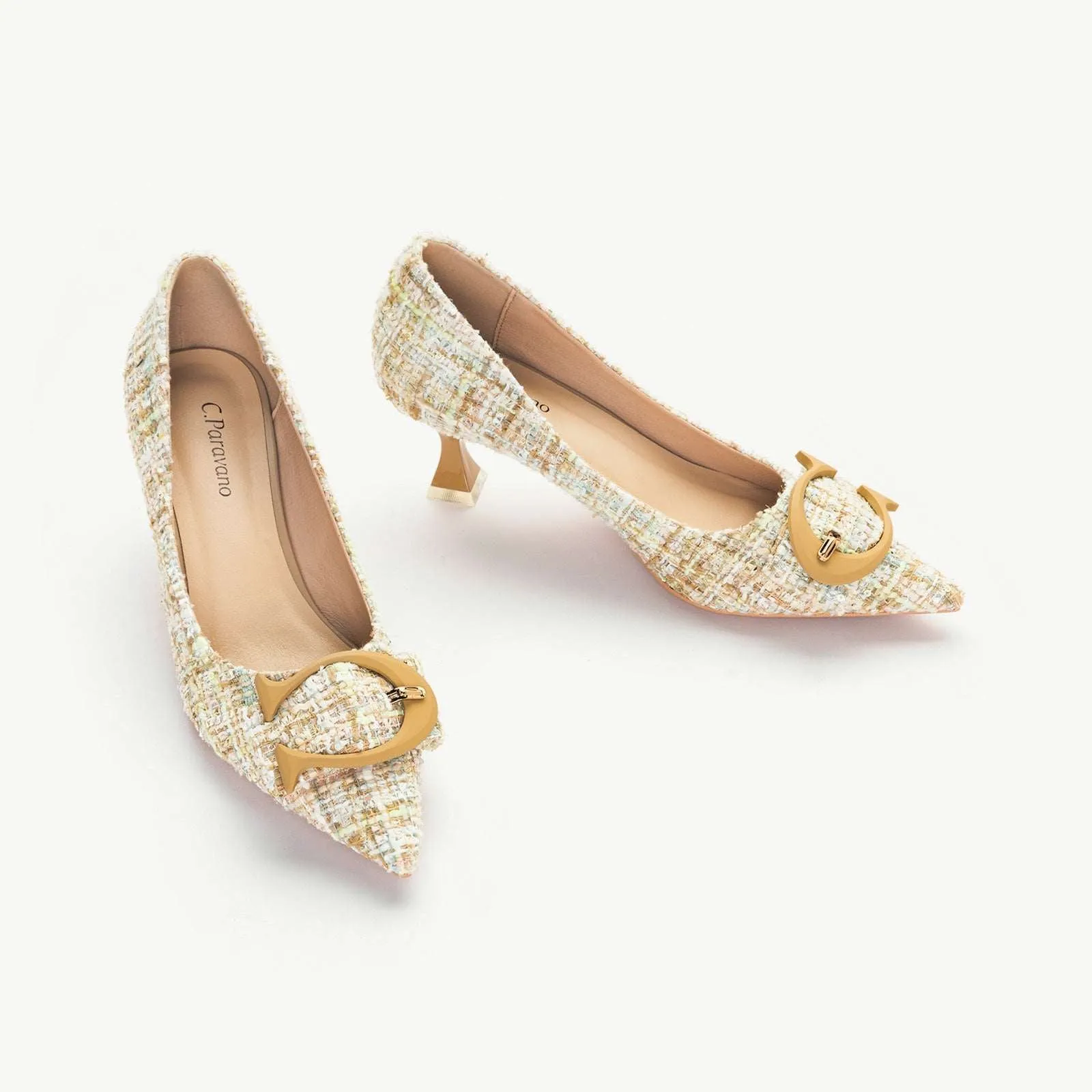 C Buckle Tweed Pumps (Olivia)