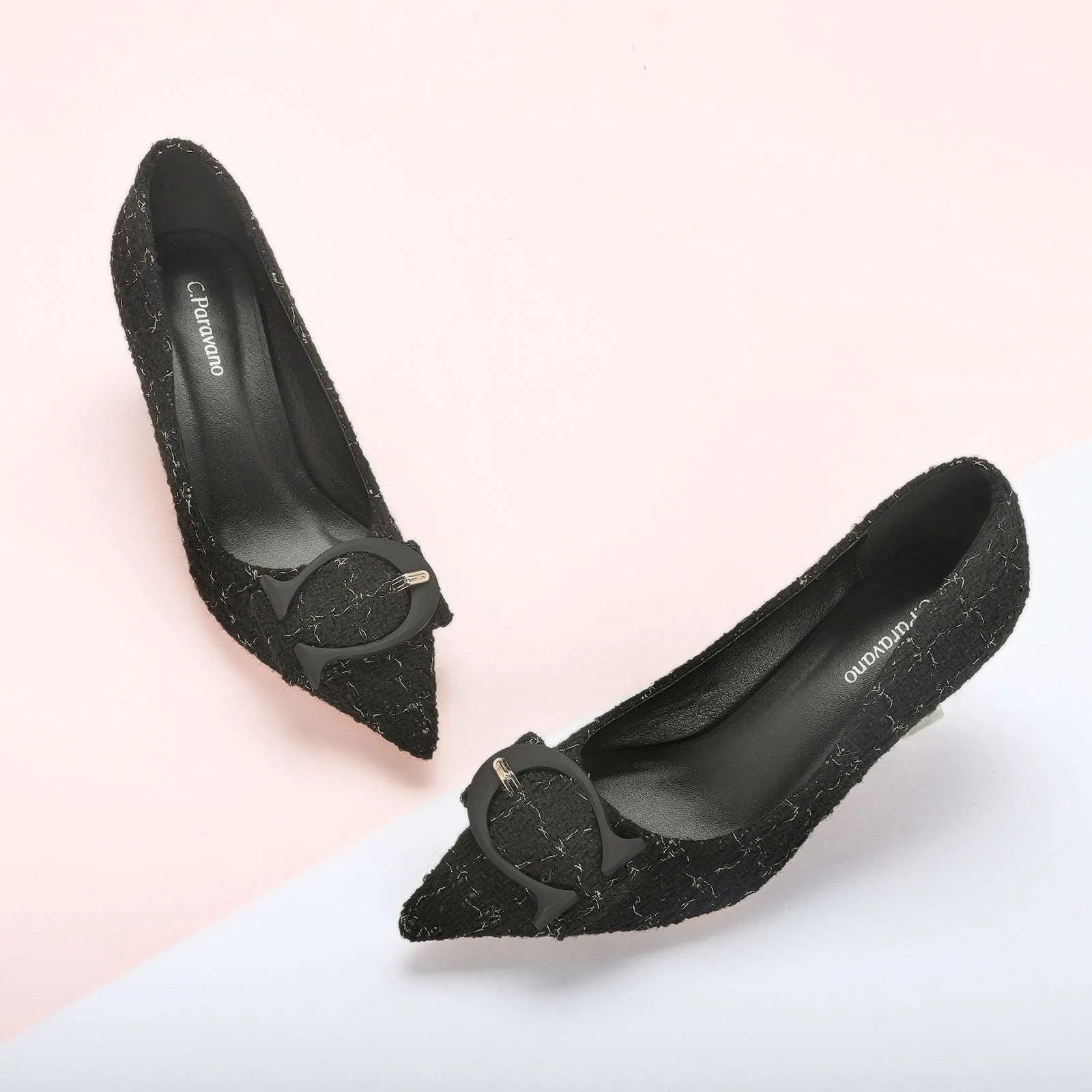 C Buckle Tweed Pumps (Olivia)
