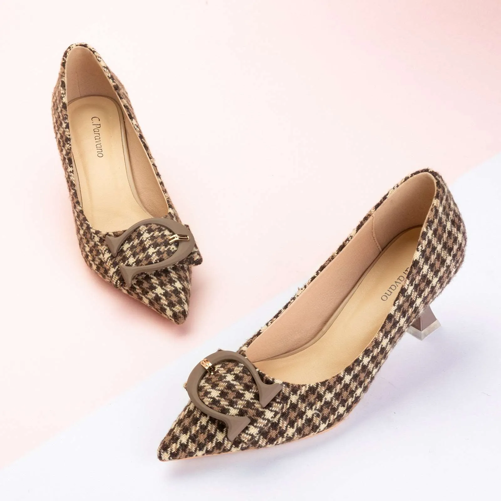 C Buckle Tweed Pumps (Olivia)