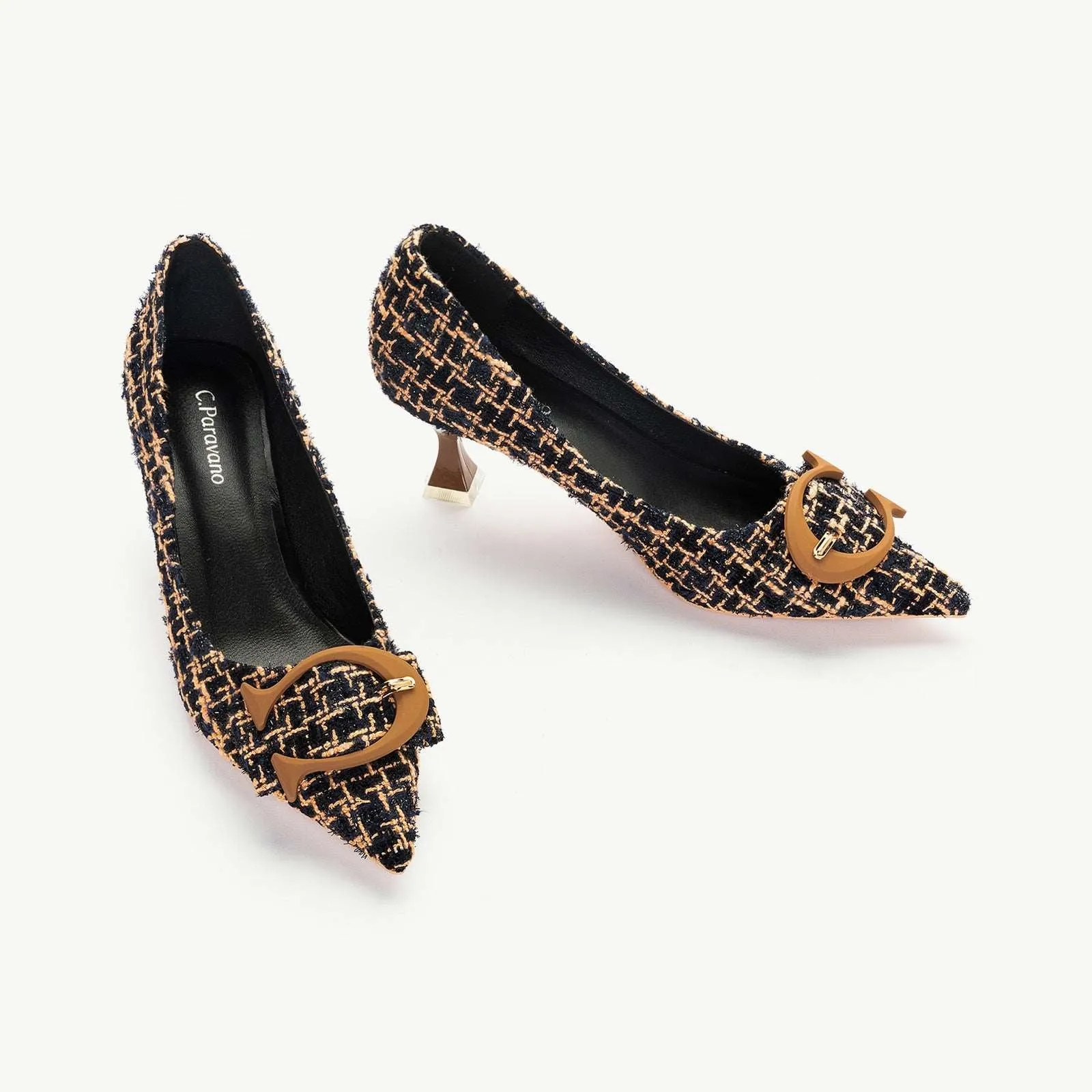 C Buckle Tweed Pumps (Olivia)