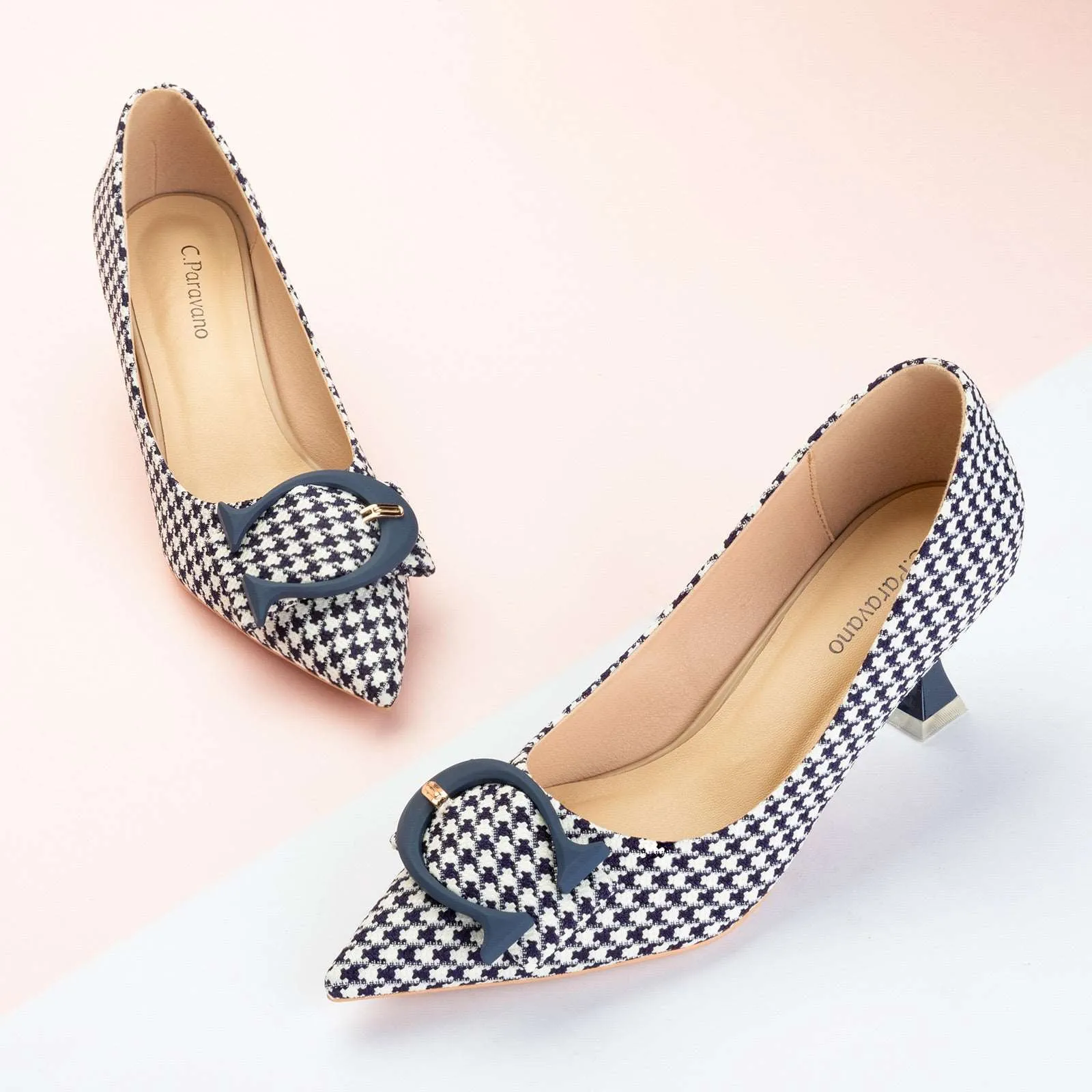 C Buckle Tweed Pumps (Olivia)