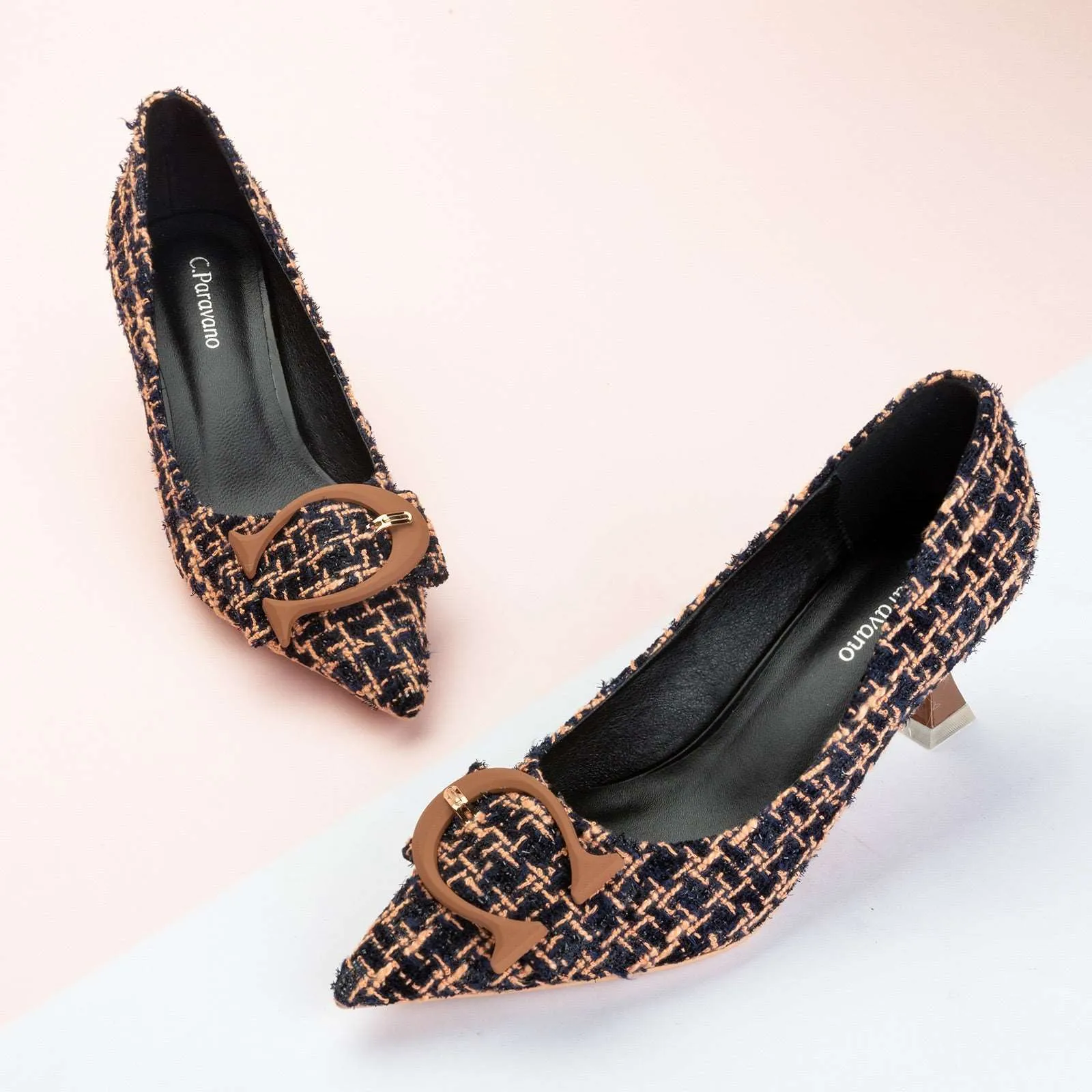 C Buckle Tweed Pumps (Olivia)