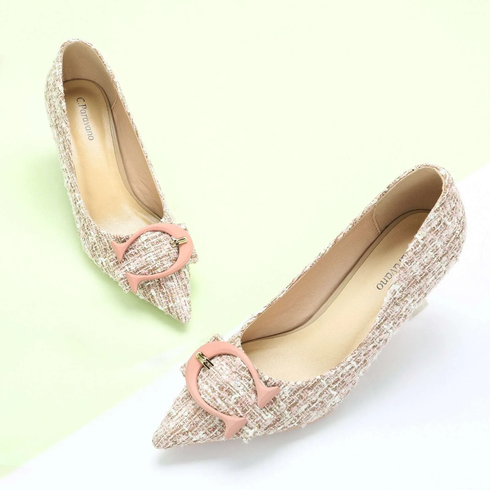 C Buckle Tweed Pumps (Olivia)