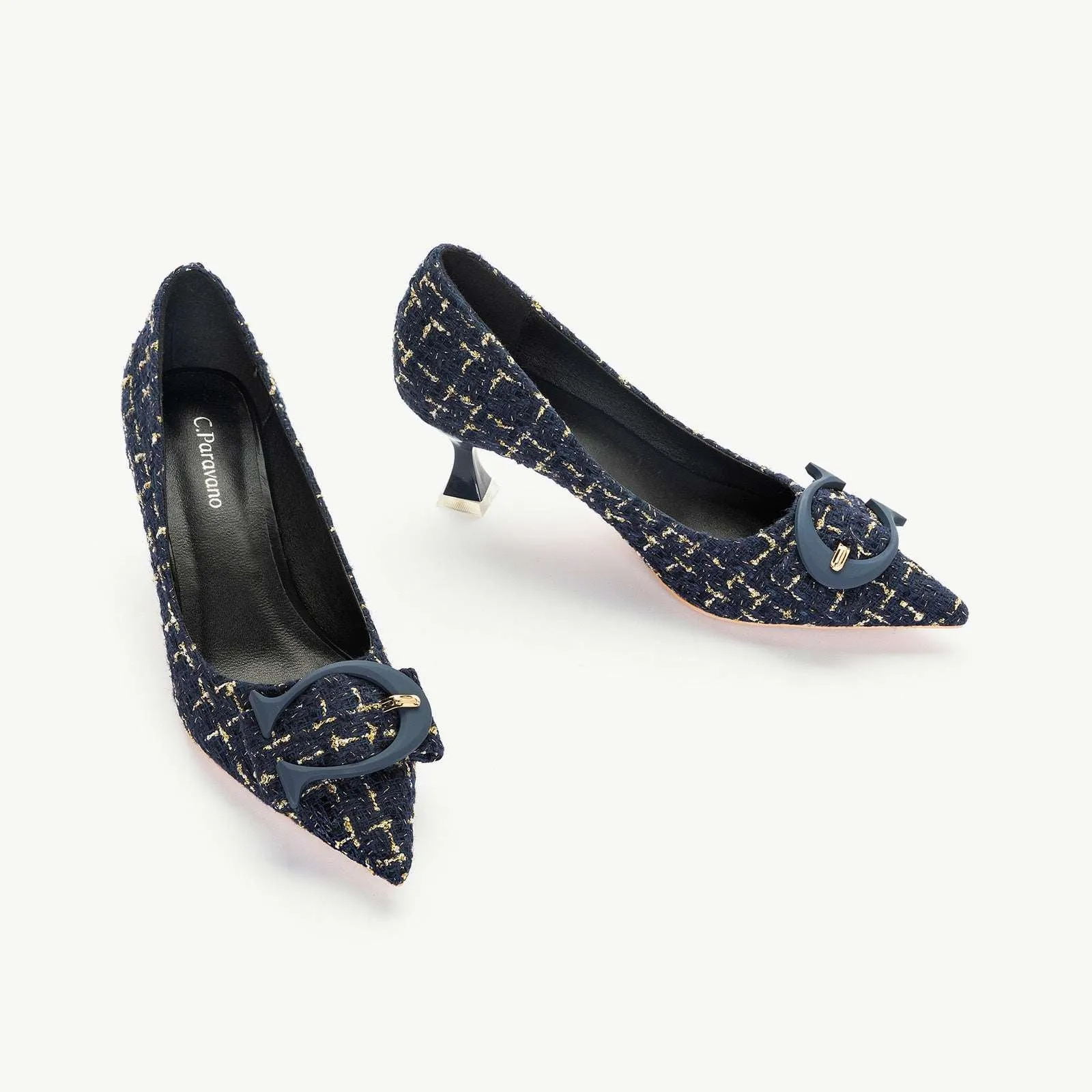 C Buckle Tweed Pumps (Olivia)