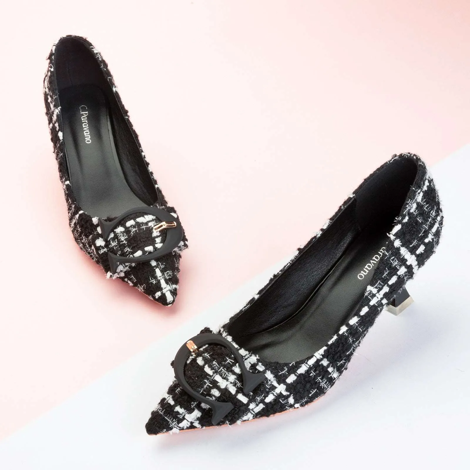 C Buckle Tweed Pumps (Olivia)