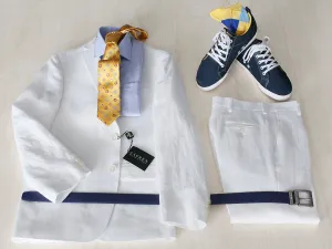 Complete White Linen Suit Outfit 22275