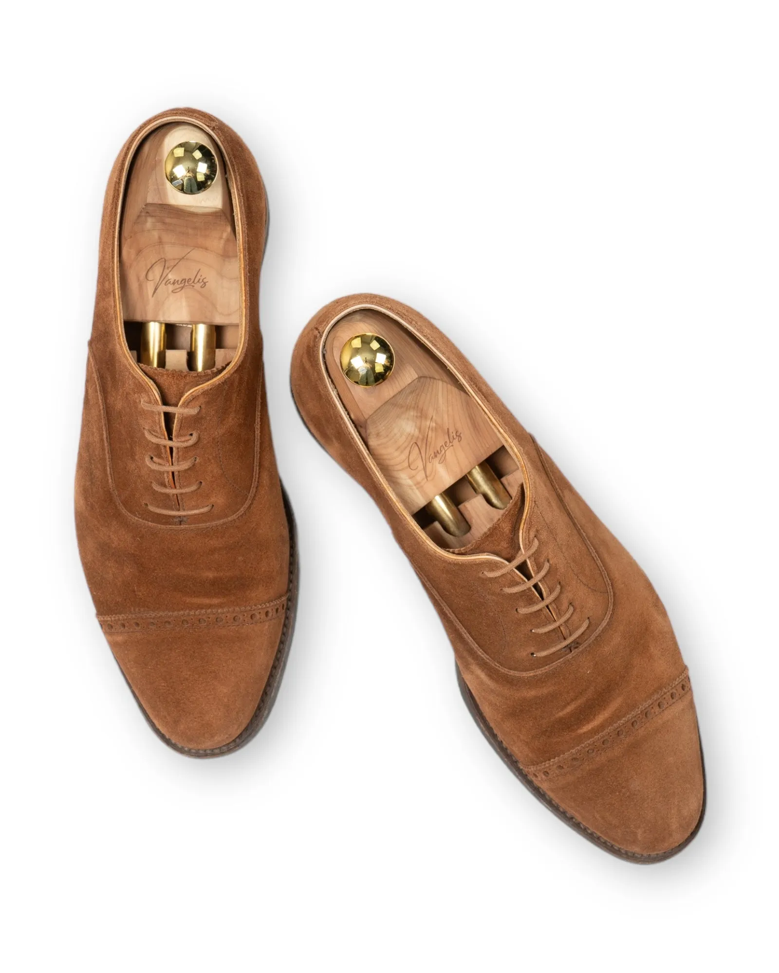 Crockett & Jones - Tan Suede Cap Toe Oxfords UK 7,5/EU 41,5