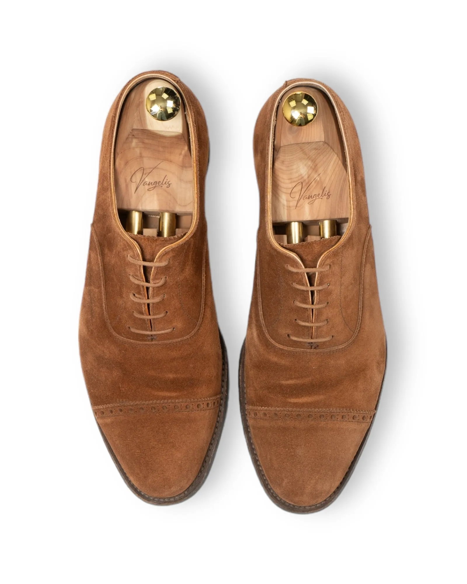 Crockett & Jones - Tan Suede Cap Toe Oxfords UK 7,5/EU 41,5