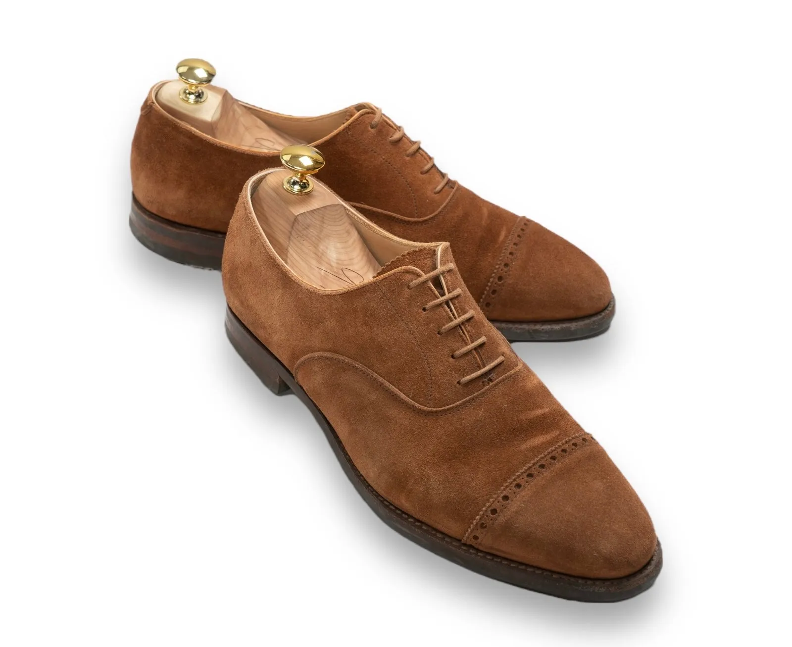 Crockett & Jones - Tan Suede Cap Toe Oxfords UK 7,5/EU 41,5