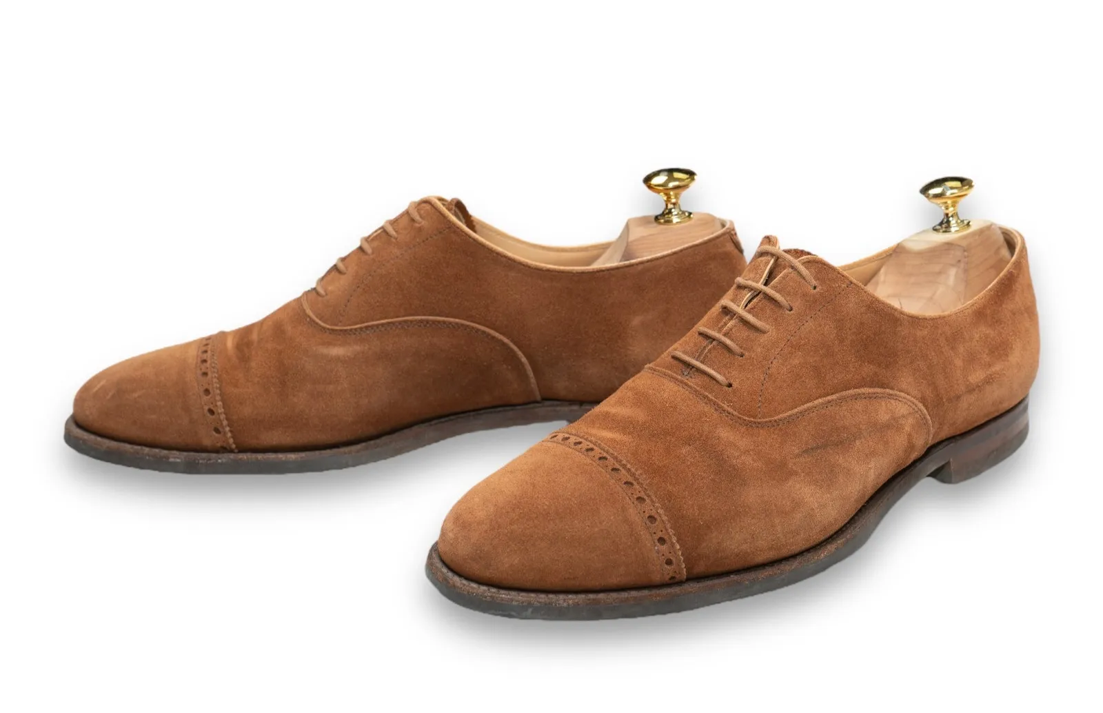 Crockett & Jones - Tan Suede Cap Toe Oxfords UK 7,5/EU 41,5