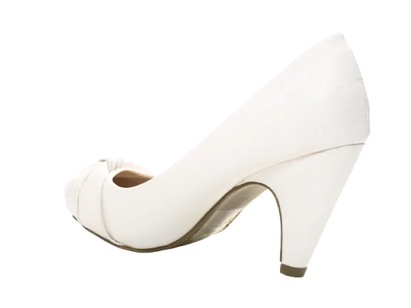 Damen High Heels Brautschuhe Hochzeit Abendschuhe Pumps Riemen White # 7429