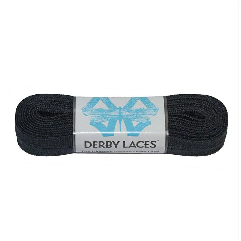 Derby Laces Waxed Skate Laces Solid Black