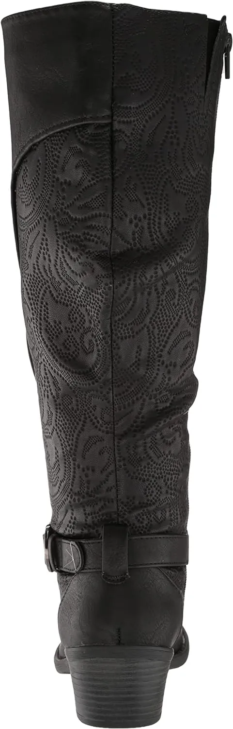 Easy Street Women's Luella Plus Wide Calf Tall Boots Color Black Size 10M