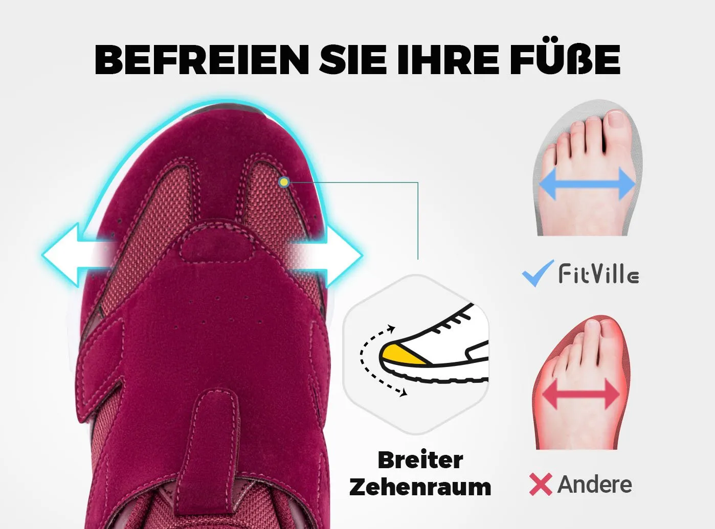 FitVille Damen Rebound Core Wanderschuhe V10