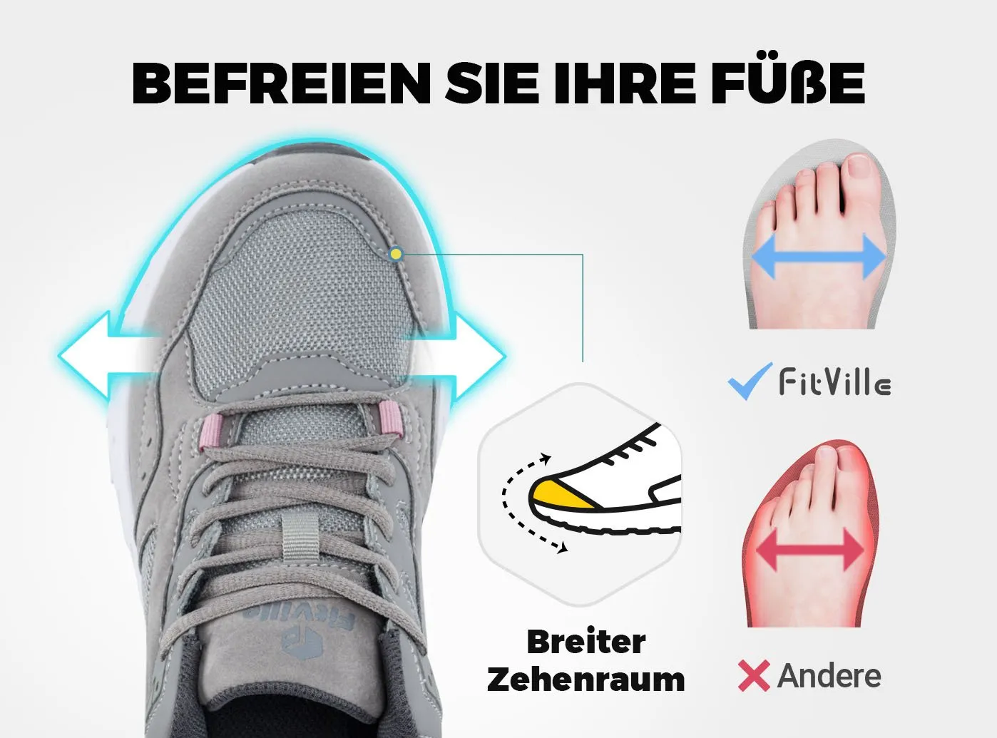 FitVille Damen Rebound Core Wanderschuhe V9