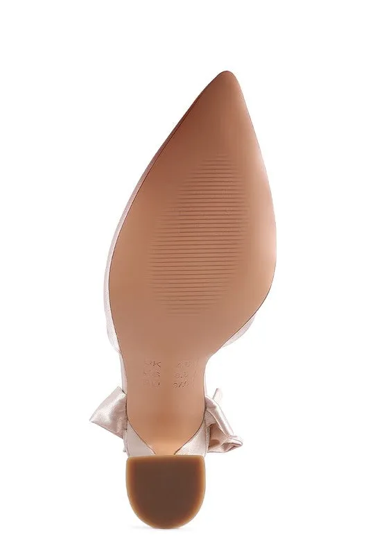 Fonda Satin Lace up Point Toe Pump Dress Shoes