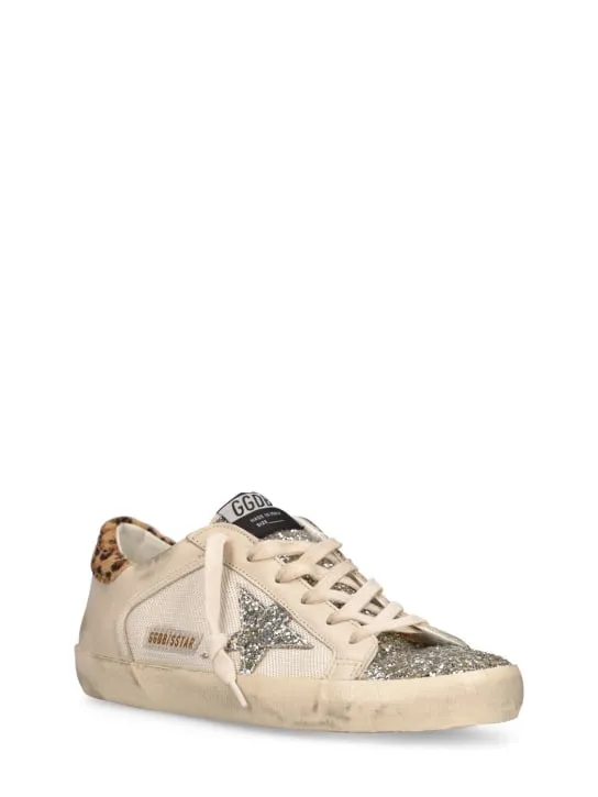 Golden Goose   20mm Super-Star mesh &amp; leather sneakers 