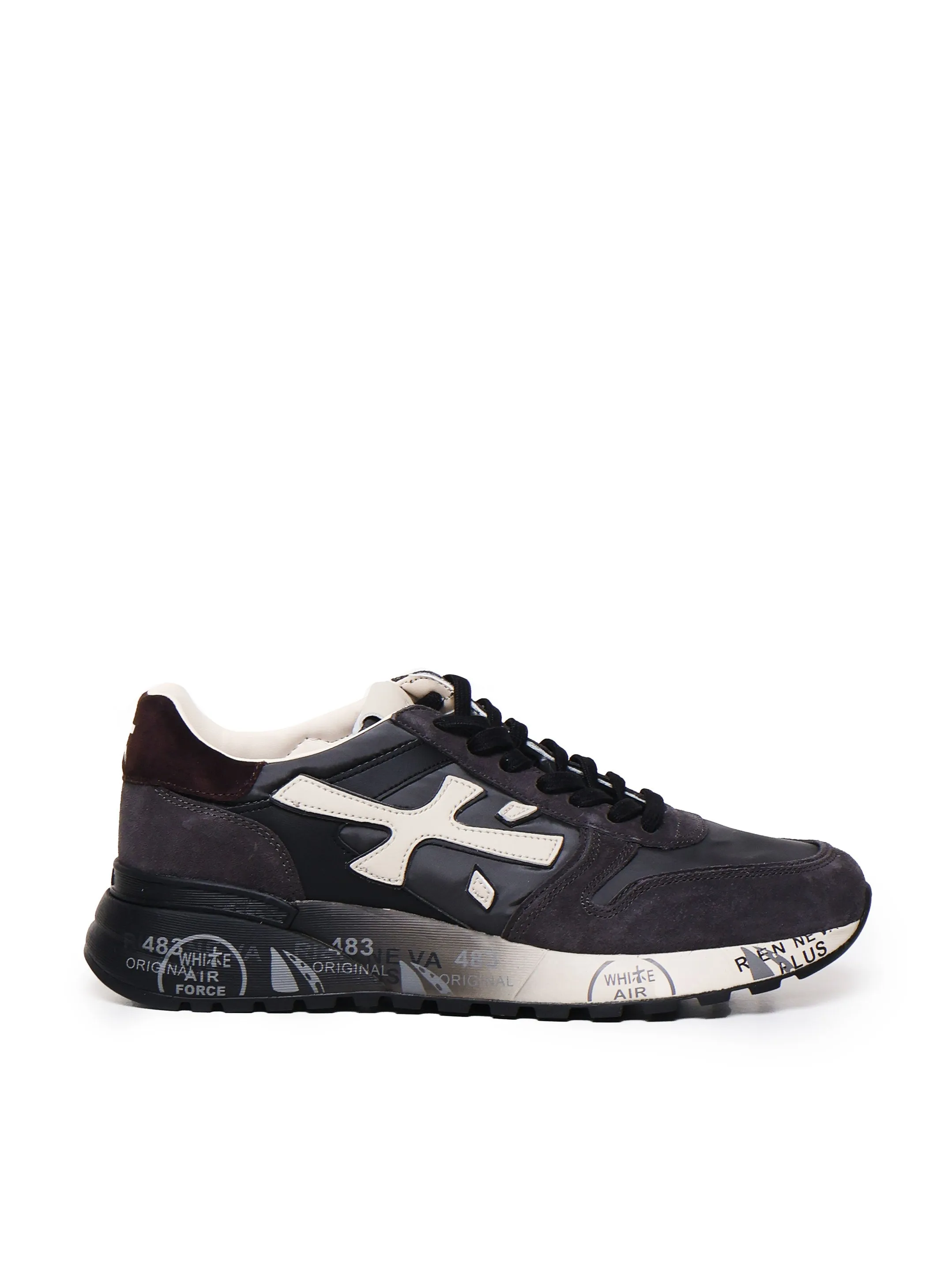 Grey Technical Fabric Athletic Sneakers