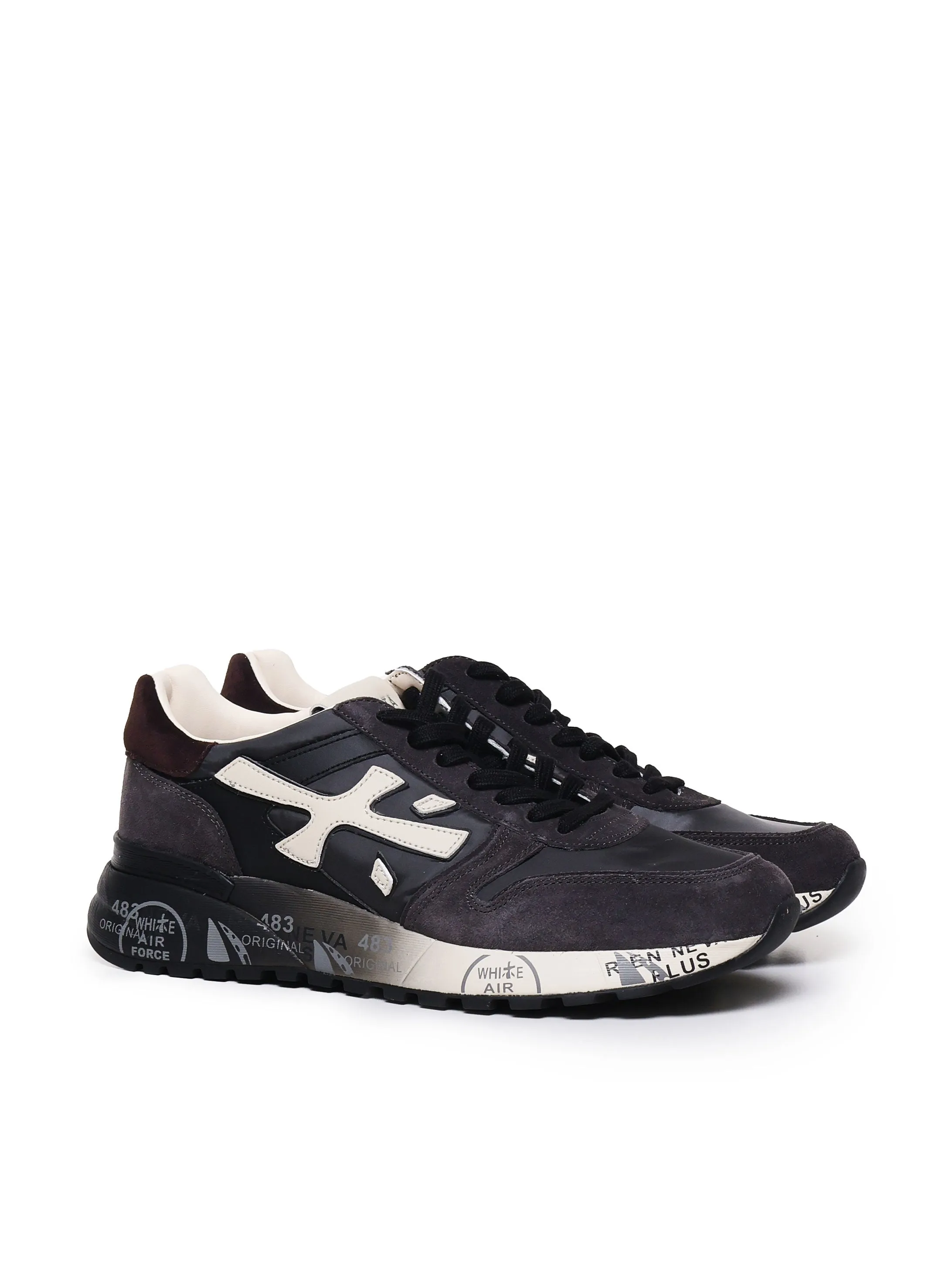 Grey Technical Fabric Athletic Sneakers