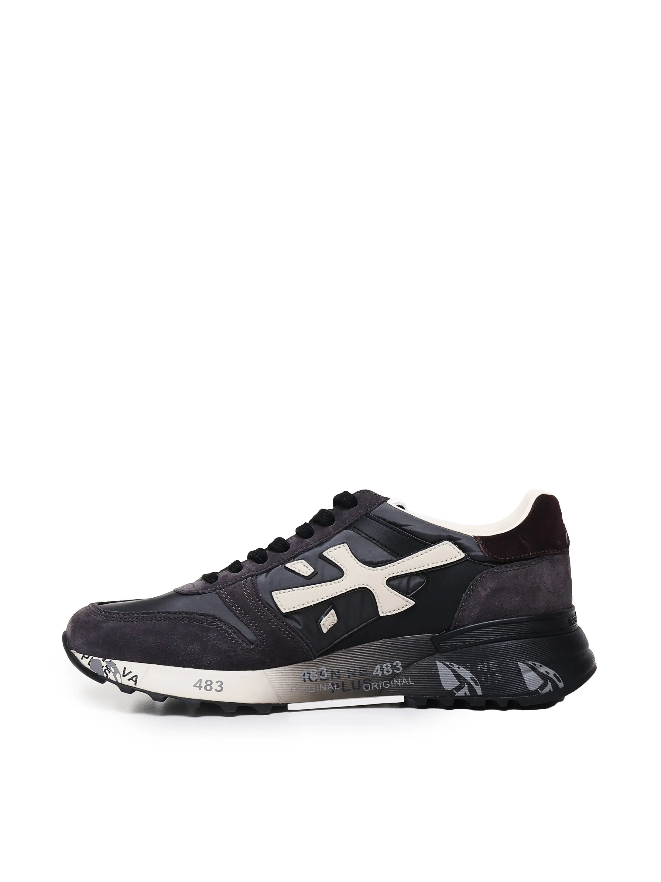 Grey Technical Fabric Athletic Sneakers