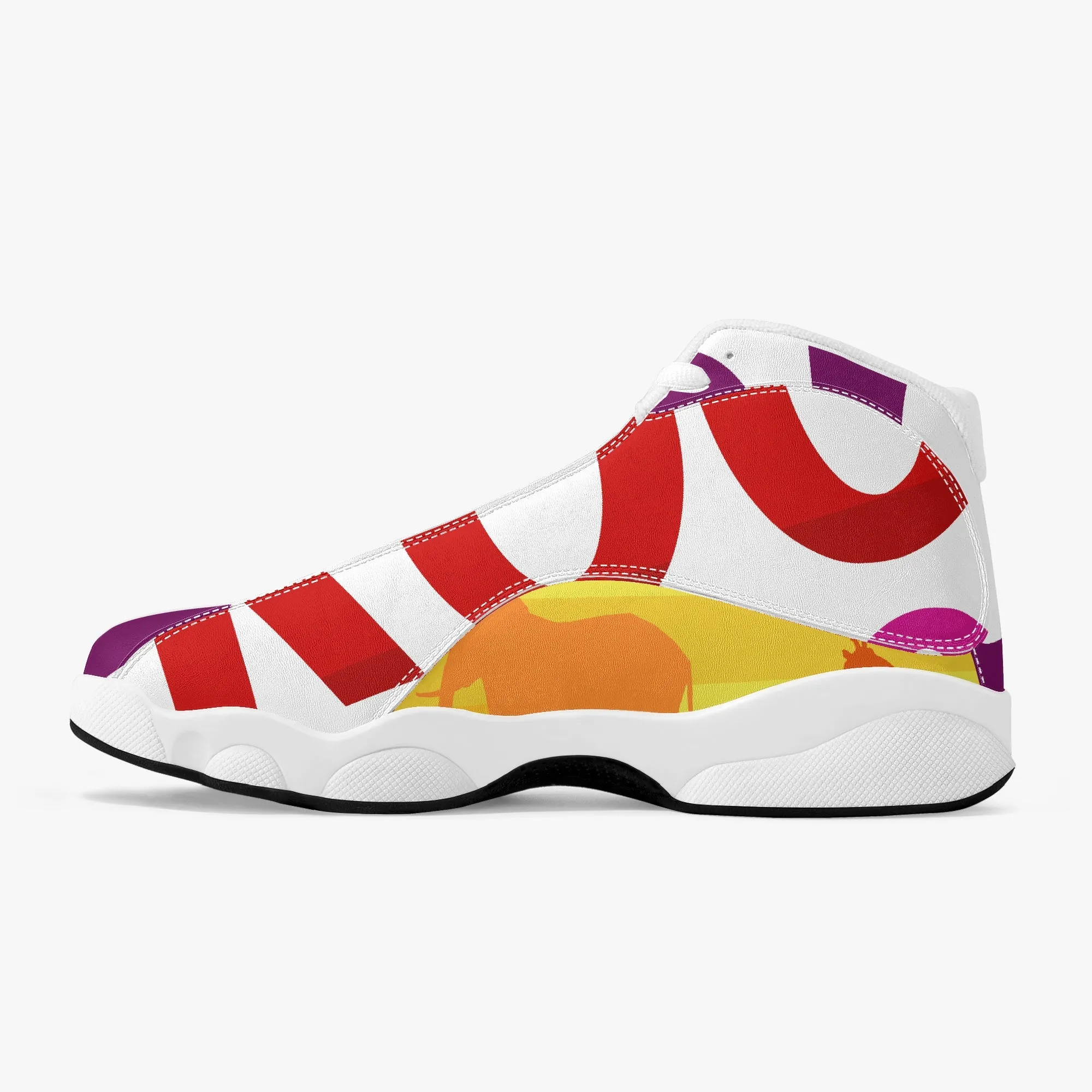 High-Top Leather Basketball Sneakers - White