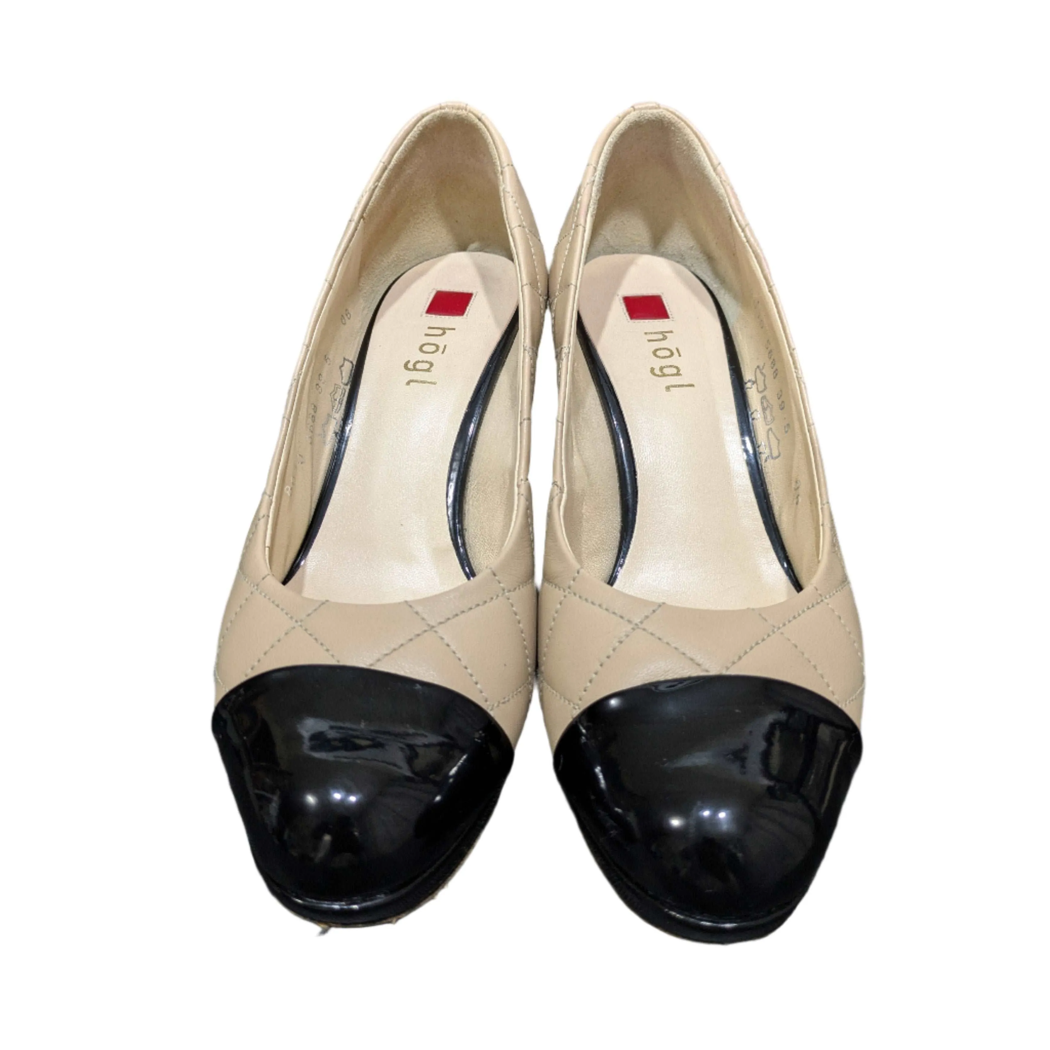 Hogl Quilted Leather Cap Toe Pumps Size EU 39 / UK 6 / US 8