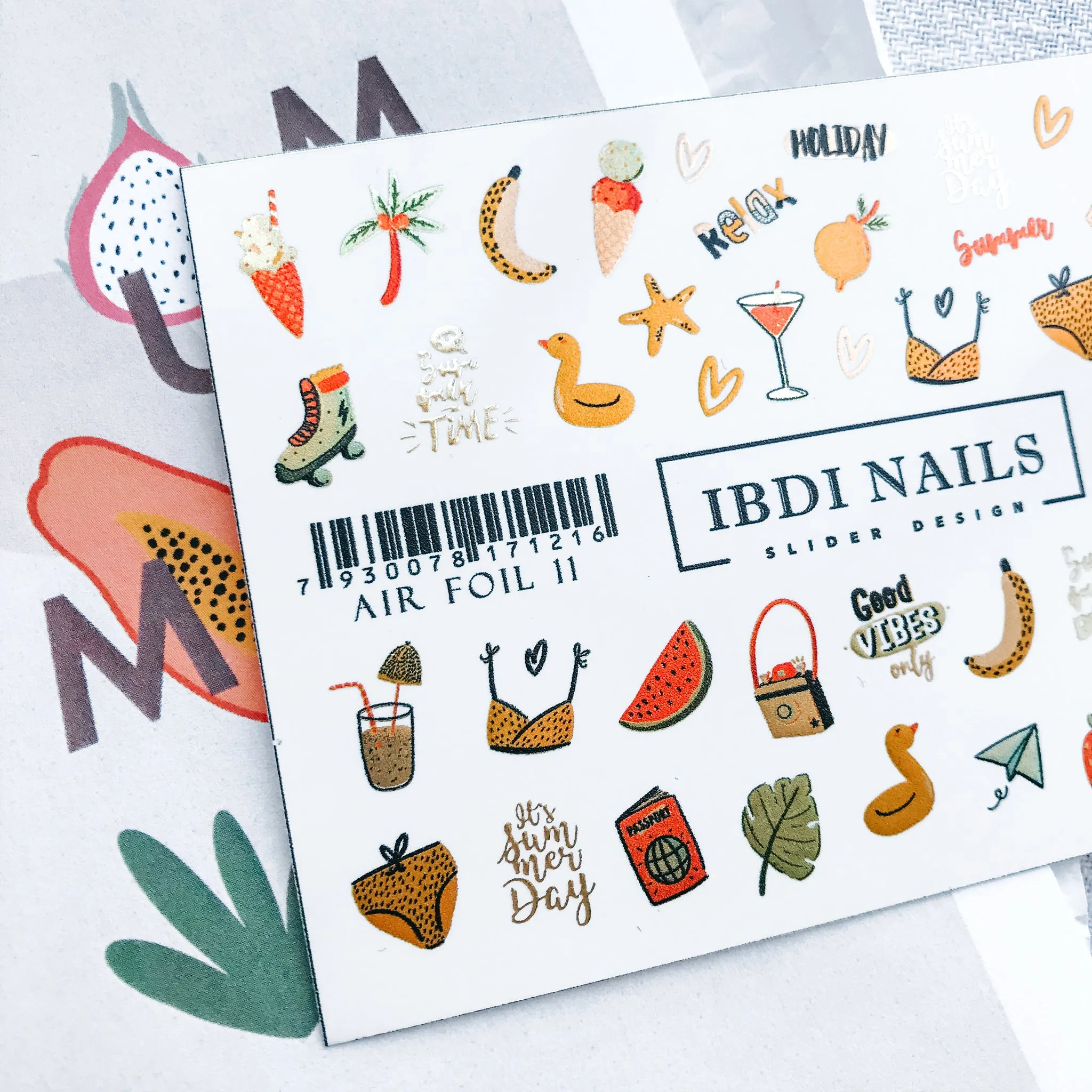IBDI Animal and fashion nail decals / sliders #Air Foil 11