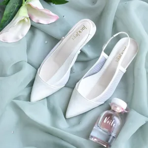 Jack Jees- Sophisticated Kitten Heels White