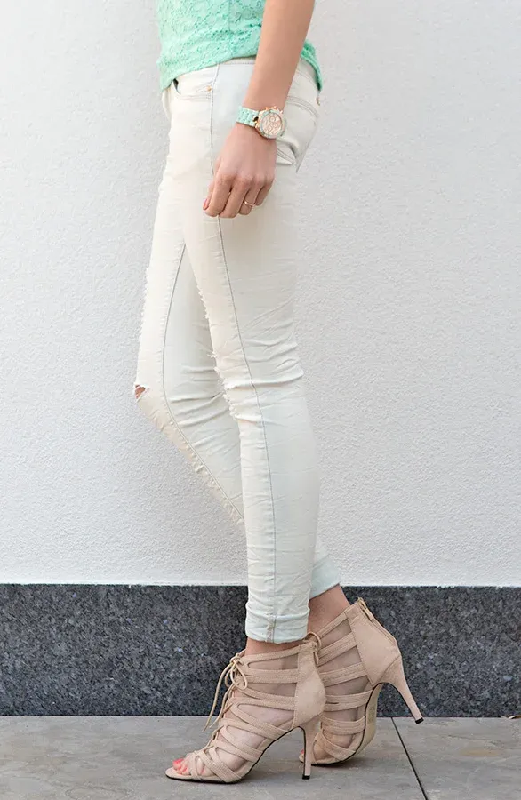 Lace Up Heels Beige 2.0