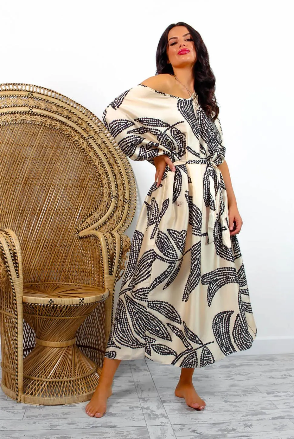 Leaf You Behind - Cream White Tunic Maxi Dress