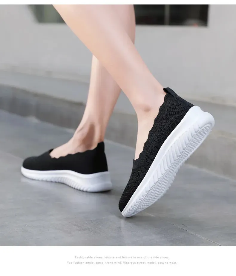 Low-cut Flying Woven Fashion Plus Size Women's Shoes